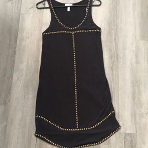 Leith black dress w bronze stud accents